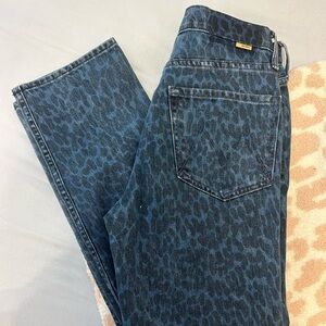 MOTHER Blue Animal Print Jeans